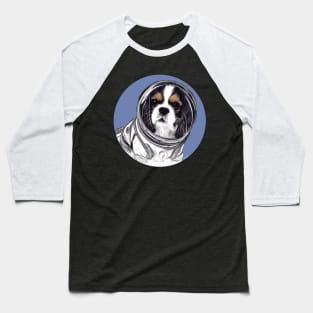 Cavalier King Charles Dog in Space Pencil Drawing Baseball T-Shirt